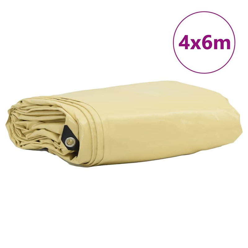 Afbeelding laden in galerijviewer, Vidaxl zeil 650g m² beige 4 x 6 m canvas met pvc-coating
