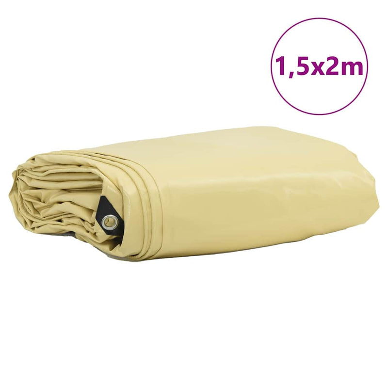 Afbeelding laden in galerijviewer, Vidaxl zeil 650g m² beige 1,5 x 2 m canvas met pvc-coating
