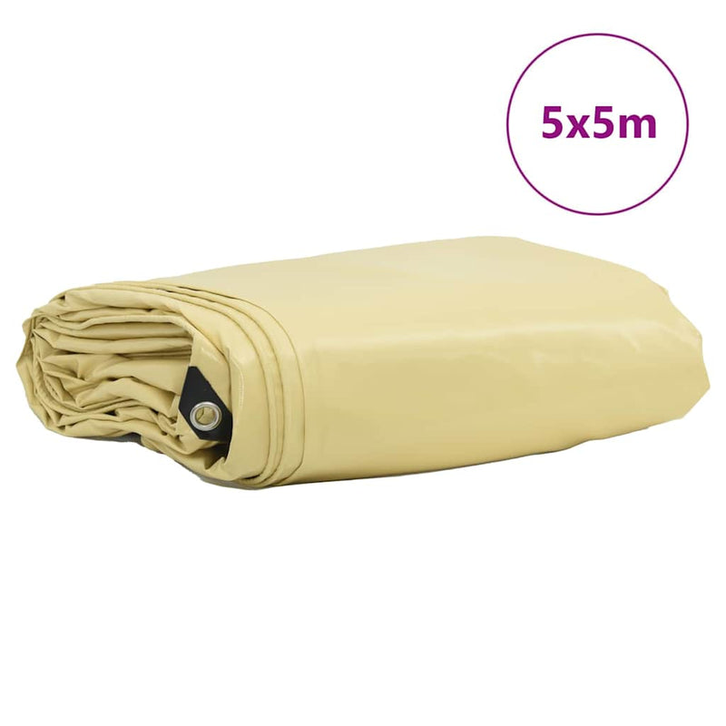 Chargez l'image dans la visionneuse de la galerie, Vidaxl zeil 650g m² beige 5 x 5 m canvas met pvc-coating
