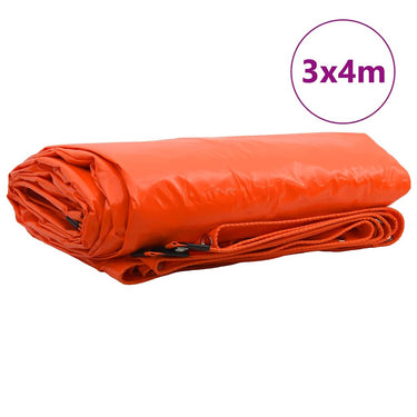 Vidaxl zeil 650g m² oranje 3 x 4 m canvas met pvc-coating