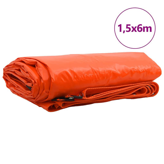 Vidaxl zeil 650g m² oranje 1,5 x 6 m canvas met pvc-coating