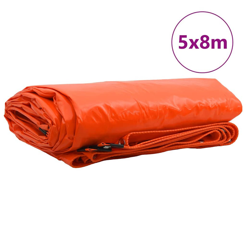 Afbeelding laden in galerijviewer, Vidaxl zeil 650g m² oranje 5 x 8 m canvas met pvc-coating
