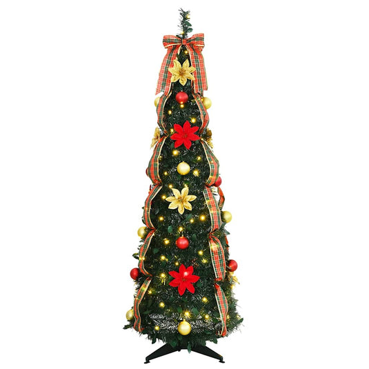 Vidaxl kunstkerstboom met 100 led met standaard groen 155 cm pvc