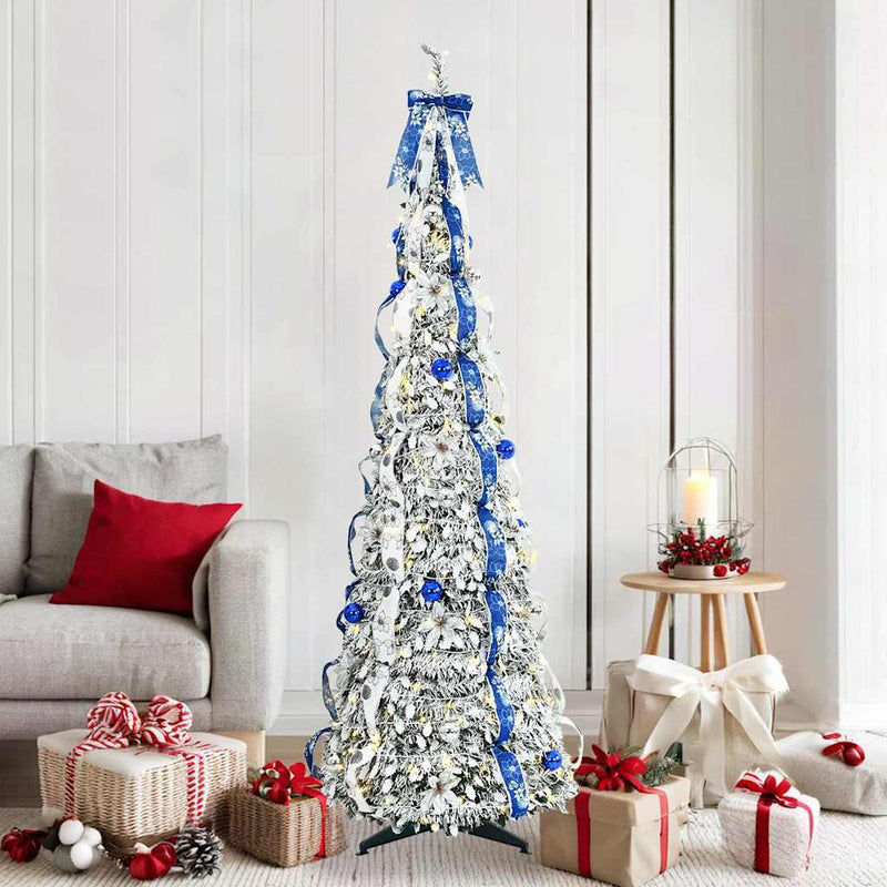 ギャラリービューアに画像をロードする, Vidaxl kunstkerstboom met 150 led met standaard wit 180 cm pvc
