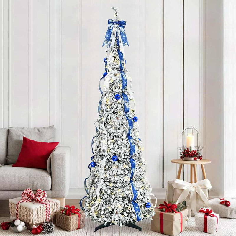 ギャラリービューアに画像をロードする, Vidaxl kunstkerstboom met 200 led met standaard wit 210 cm pvc
