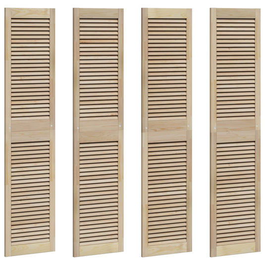 Vidaxl kastdeur 4 pcs naturel 170 x 2,1 x 39,5 cm massief grenenhout