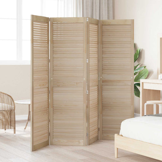 Vidaxl kastdeur 4 pcs naturel 170 x 2,1 x 49,5 cm massief grenenhout