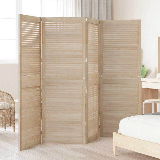 Vidaxl kastdeur 4 pcs naturel 170 x 2,1 x 59,5 cm massief grenenhout