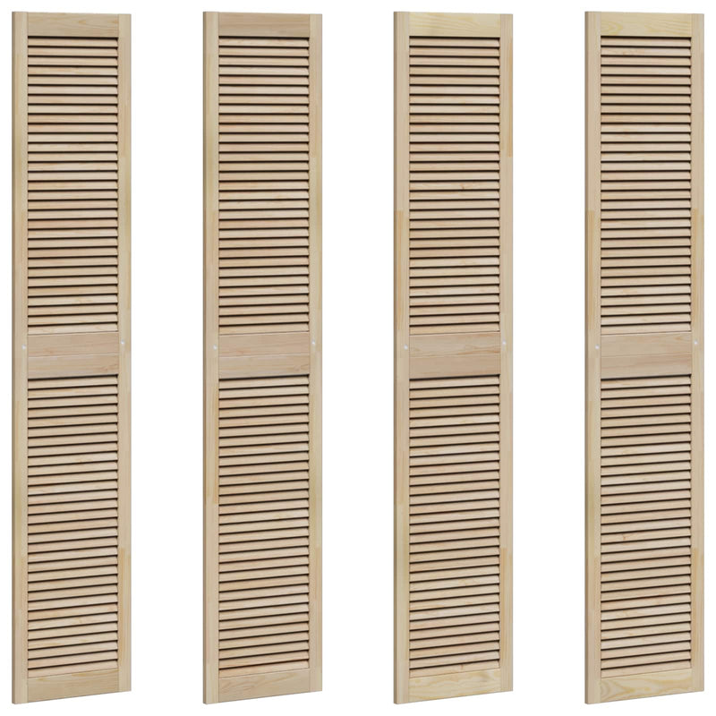 Afbeelding laden in galerijviewer, Vidaxl kastdeur 4 pcs naturel 201 x 2,1 x 39,5 cm massief grenenhout
