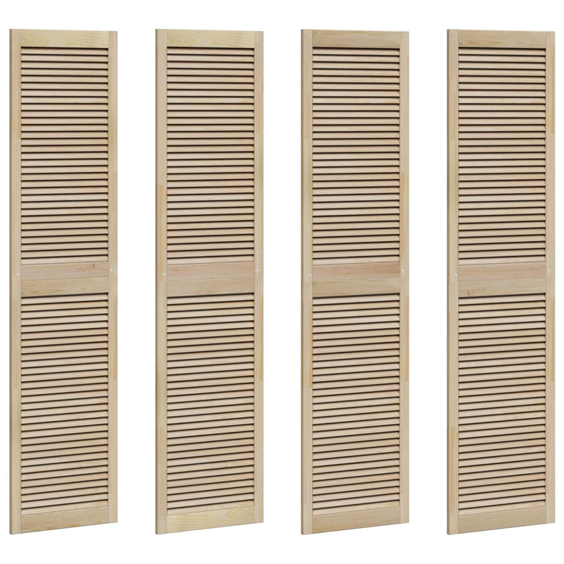 ギャラリービューアに画像をロードする, Vidaxl kastdeur 4 pcs naturel 201 x 2,1 x 49,5 cm massief grenenhout
