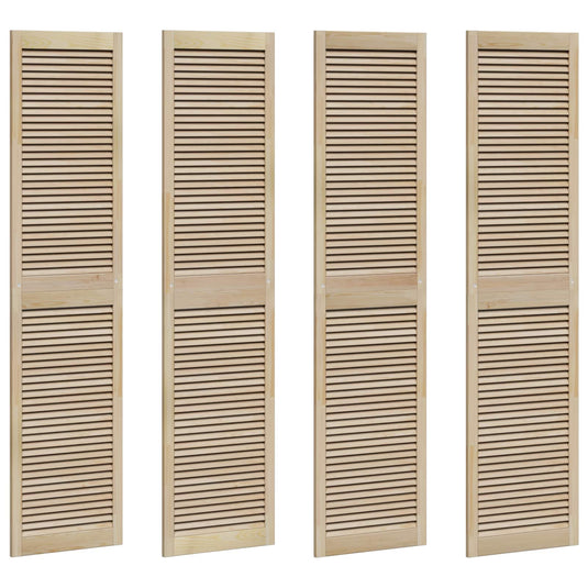 Vidaxl kastdeur 4 pcs naturel 201 x 2,1 x 49,5 cm massief grenenhout