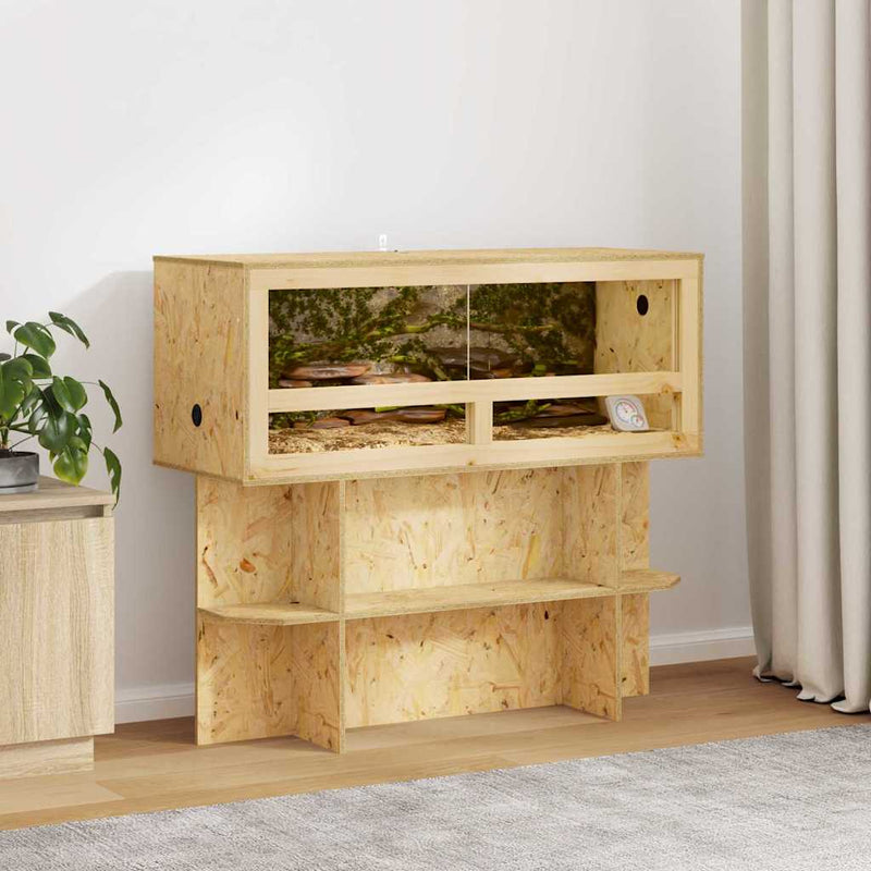 Chargez l'image dans la visionneuse de la galerie, Vidaxl terrariumbasis met plank bruin 100 x 40 x 50 cm osb
