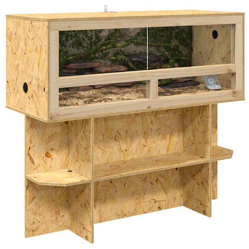 Chargez l'image dans la visionneuse de la galerie, Vidaxl terrariumbasis met plank bruin 100 x 40 x 50 cm osb
