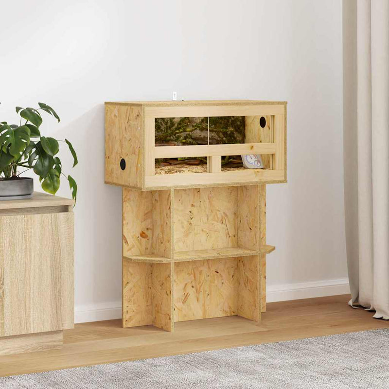 Chargez l'image dans la visionneuse de la galerie, Vidaxl terrariumbasis met plank bruin 60 x 30 x 50 cm osb

