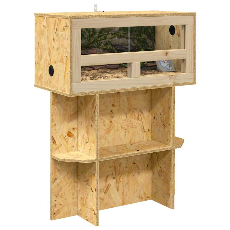 Chargez l'image dans la visionneuse de la galerie, Vidaxl terrariumbasis met plank bruin 60 x 30 x 50 cm osb
