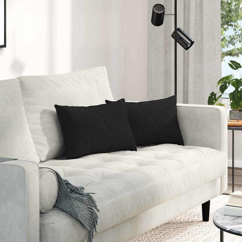 Chargez l'image dans la visionneuse de la galerie, Vidaxl sofa kussens 2 pcs zwart 50 x 30 cm stof
