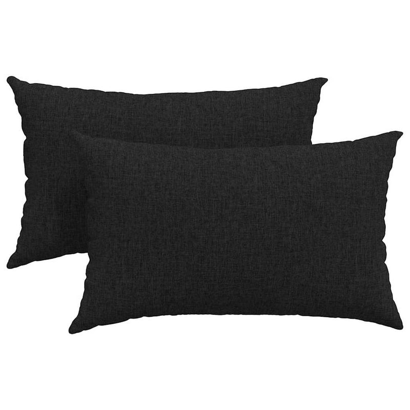 Chargez l'image dans la visionneuse de la galerie, Vidaxl sofa kussens 2 pcs zwart 50 x 30 cm stof
