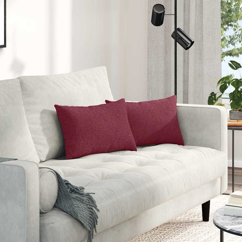 ギャラリービューアに画像をロードする, Vidaxl sofa kussens 2 pcs wijnrood 50 x 30 cm stof
