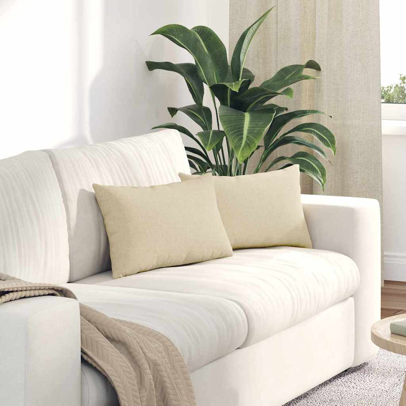 Afbeelding laden in galerijviewer, Vidaxl sofa kussens 2 pcs crème 50 x 30 cm stof
