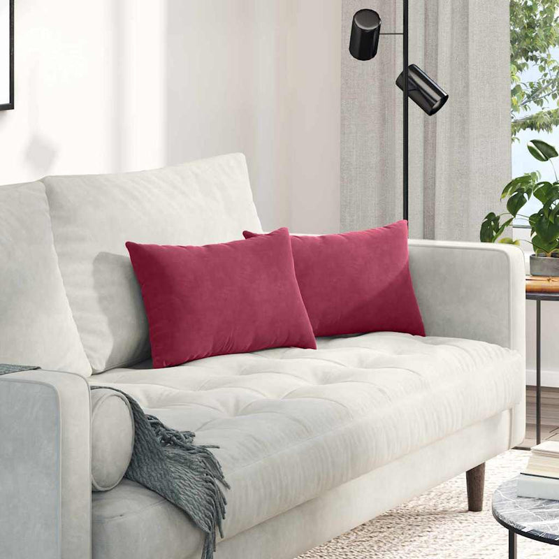 ギャラリービューアに画像をロードする, Vidaxl sofa kussens 2 stuks wijnrood 50 x 30 cm cordstof
