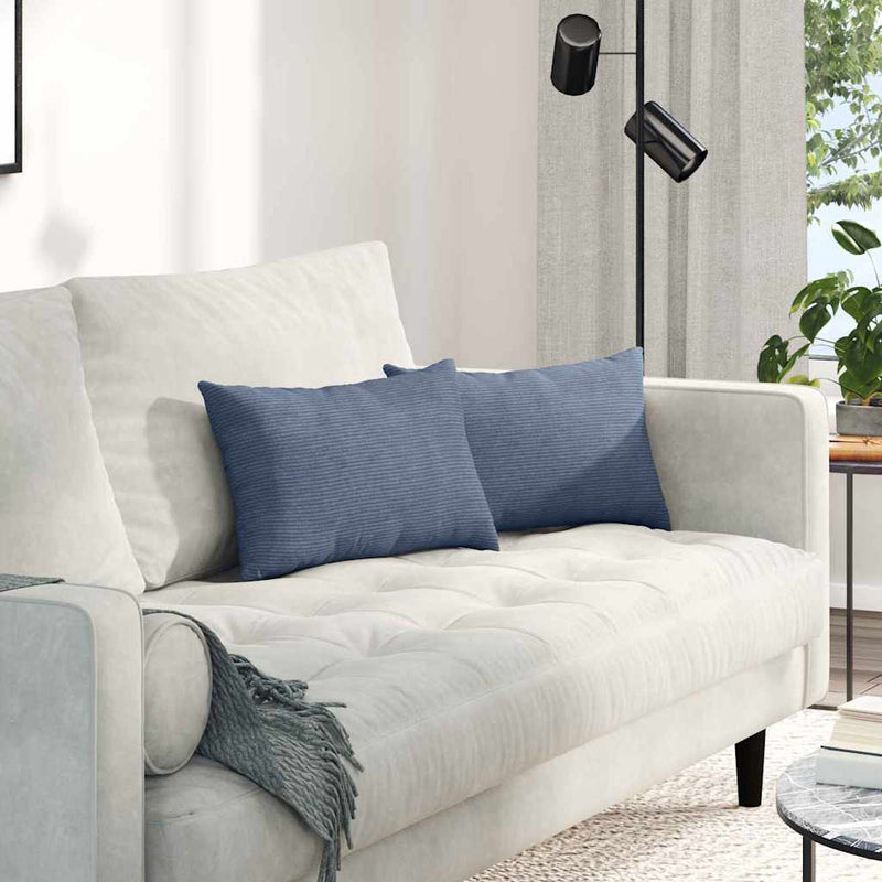Chargez l'image dans la visionneuse de la galerie, Vidaxl sofa kussens 2 stuks blauw 50 x 30 cm cordstof
