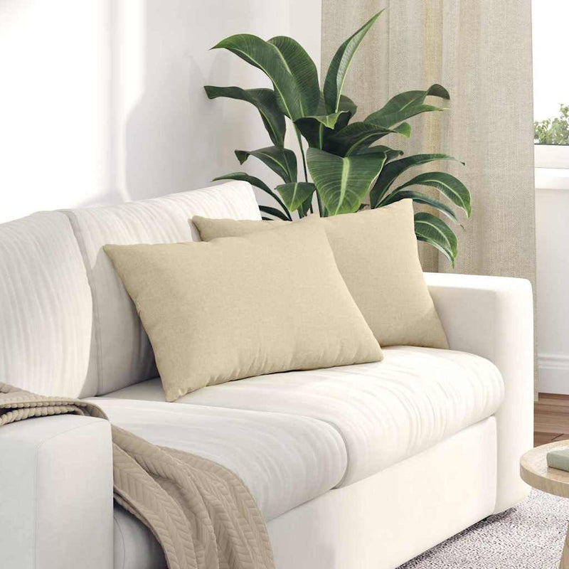 Chargez l'image dans la visionneuse de la galerie, Vidaxl sofa kussens 2 pcs crème 60 x 40 cm stof

