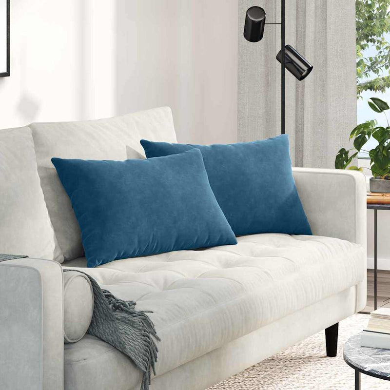 ギャラリービューアに画像をロードする, Vidaxl sofa kussens 2 stuks blauw 60 x 40 cm cordstof
