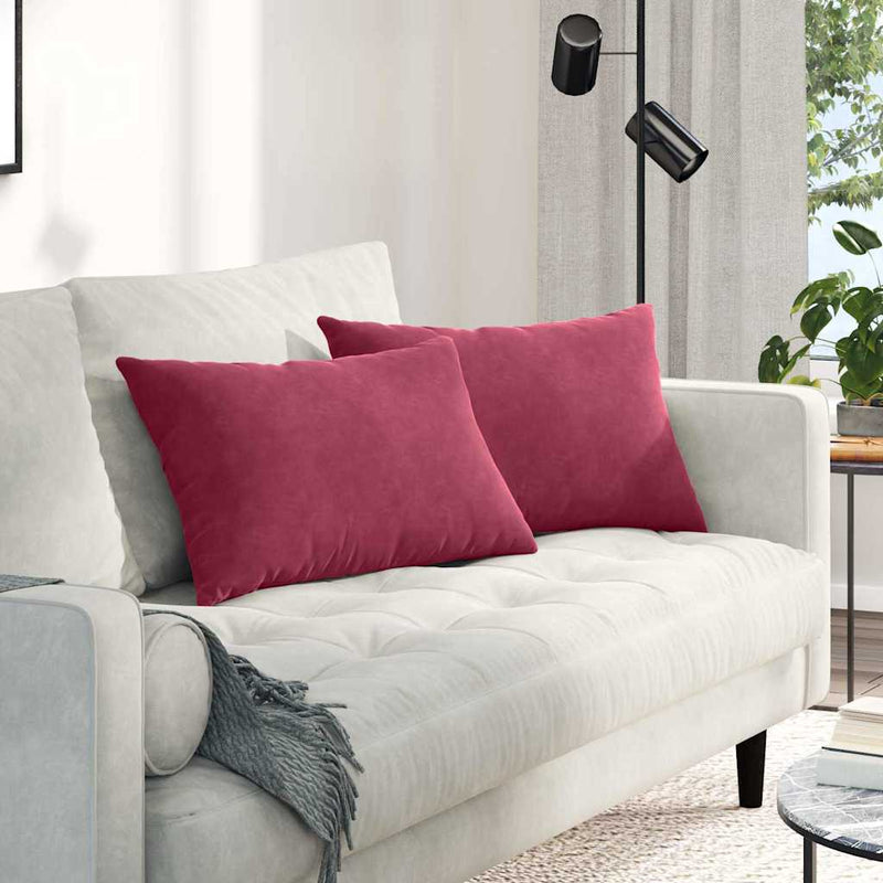 ギャラリービューアに画像をロードする, Vidaxl sofa kussens 2 stuks wijnrood 60 x 40 cm cordstof
