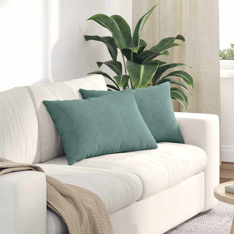 ギャラリービューアに画像をロードする, Vidaxl sofa kussens 2 stuks zeegroen 60 x 40 cm cordstof
