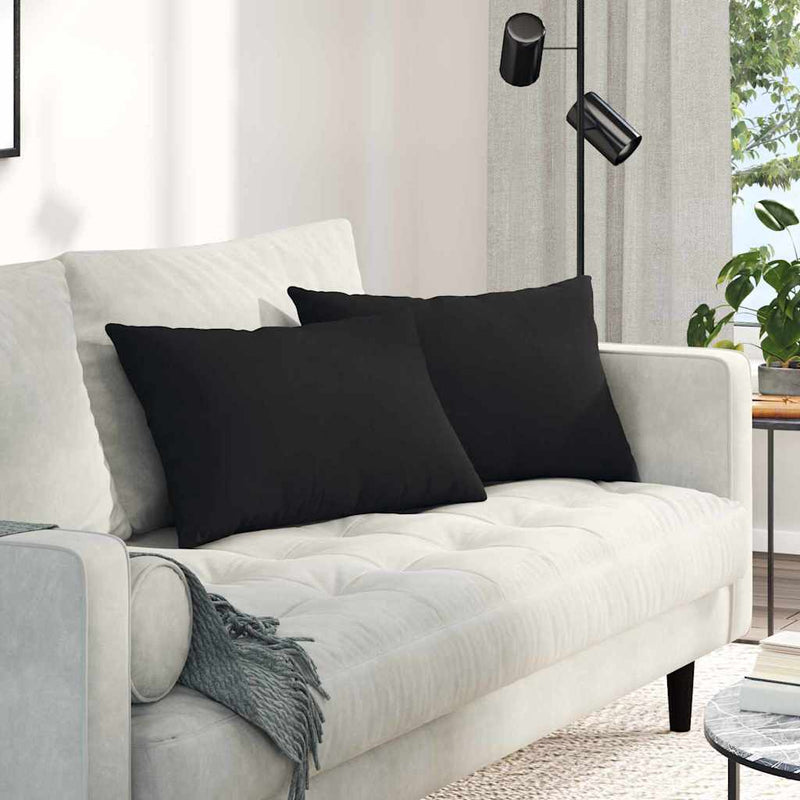 ギャラリービューアに画像をロードする, Vidaxl sofa kussens 2 stuks zwart 60 x 40 cm stof
