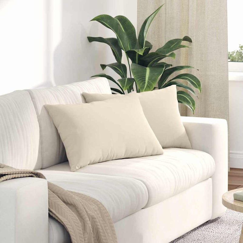 Chargez l'image dans la visionneuse de la galerie, Vidaxl sofa kussens 2 stuks beige 60 x 40 cm stof
