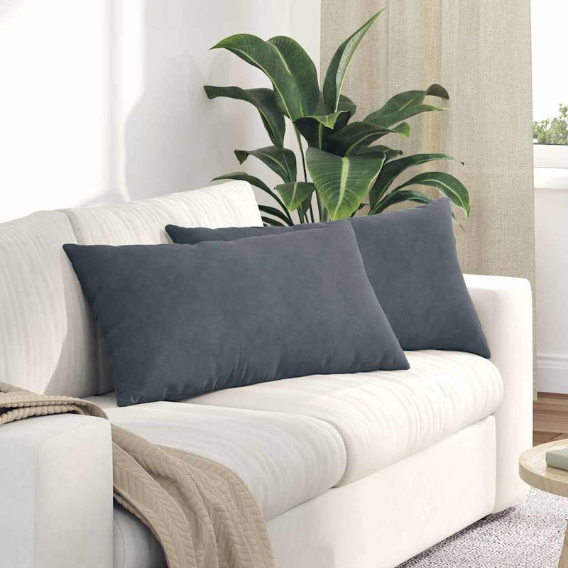 Chargez l'image dans la visionneuse de la galerie, Vidaxl sofa kussens 2 stuks donkergrijs 80 x 40 cm cordstof
