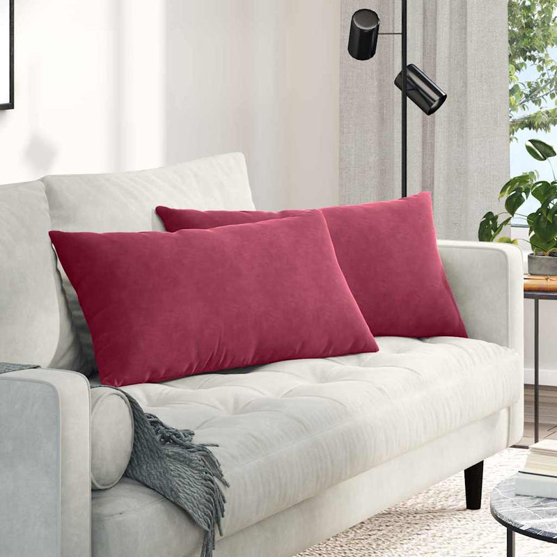 Chargez l'image dans la visionneuse de la galerie, Vidaxl sofa kussens 2 stuks wijnrood 80 x 40 cm cordstof
