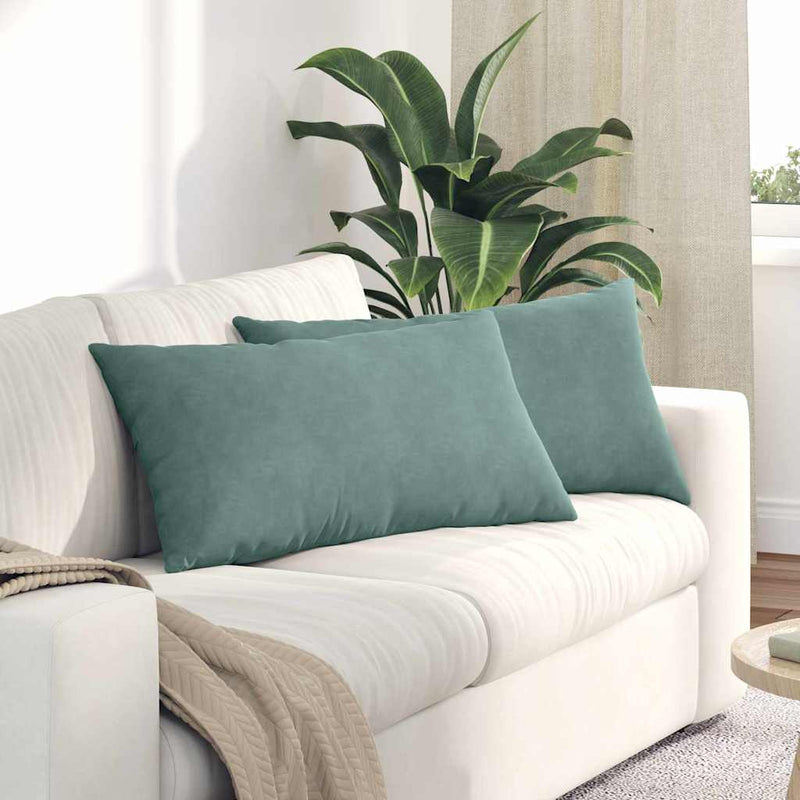 Chargez l'image dans la visionneuse de la galerie, Vidaxl sofa kussens 2 stuks zeegroen 80 x 40 cm cordstof
