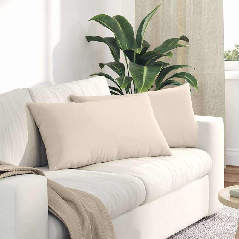 Chargez l'image dans la visionneuse de la galerie, Vidaxl sofa kussens 2 stuks beige 80 x 40 cm stof
