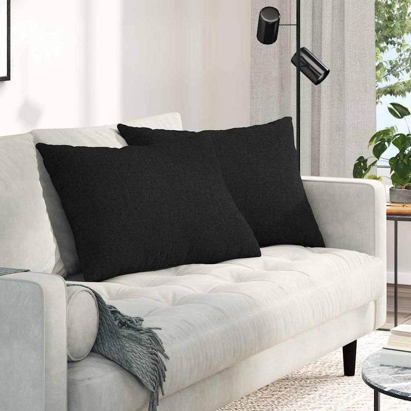 Chargez l'image dans la visionneuse de la galerie, Vidaxl sofa kussens 2 pcs zwart 70 x 50 cm stof
