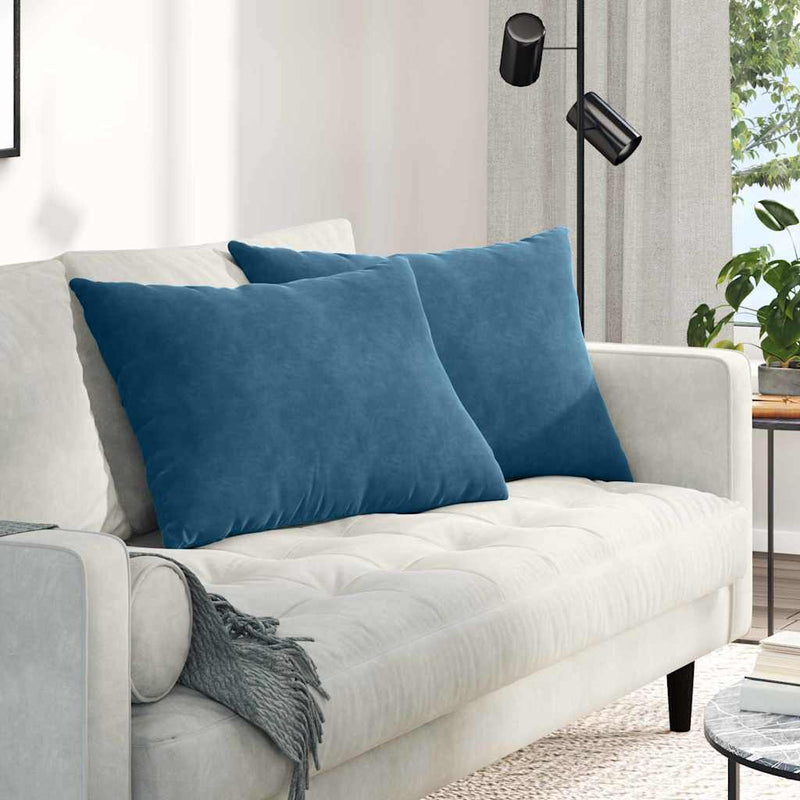 Afbeelding laden in galerijviewer, Vidaxl sofa kussens 2 stuks blauw 70 x 50 cm cordstof
