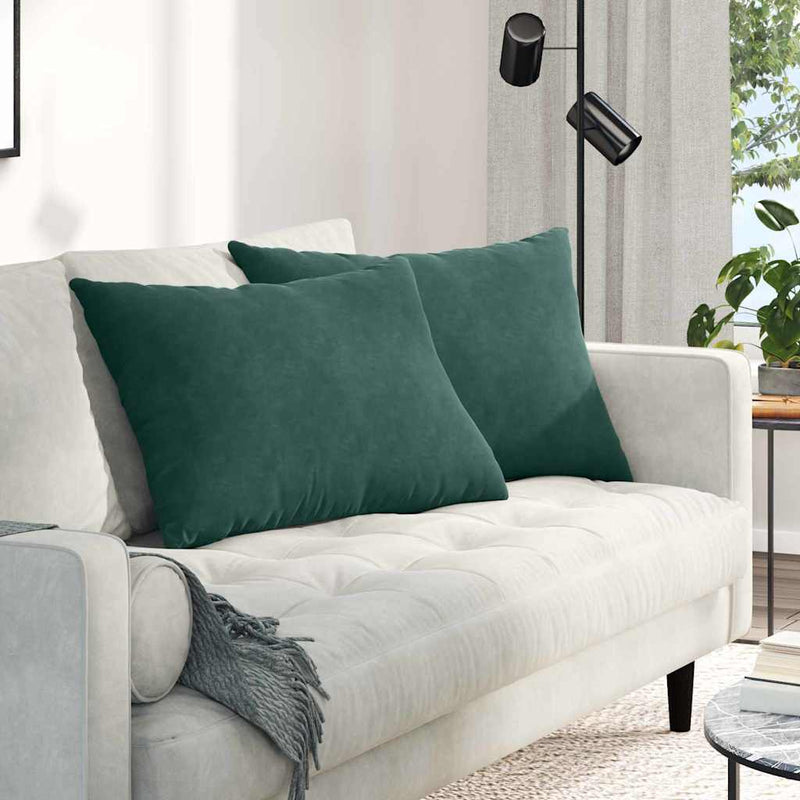Afbeelding laden in galerijviewer, Vidaxl sofa kussens 2 stuks donkergroen 70 x 50 cm cordstof
