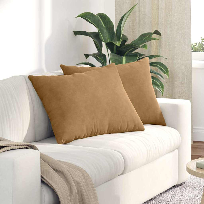 Chargez l'image dans la visionneuse de la galerie, Vidaxl sofa kussens 2 stuks bruin 70 x 50 cm cordstof
