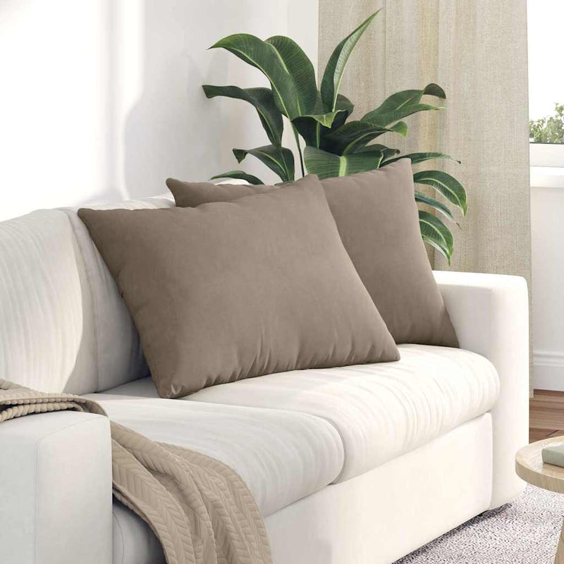 Chargez l'image dans la visionneuse de la galerie, Vidaxl sofa kussens 2 stuks taupe 70 x 50 cm stof

