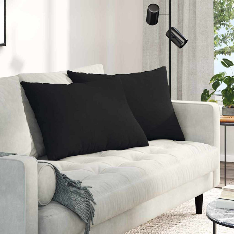 Afbeelding laden in galerijviewer, Vidaxl sofa kussens 2 stuks zwart 70 x 50 cm stof

