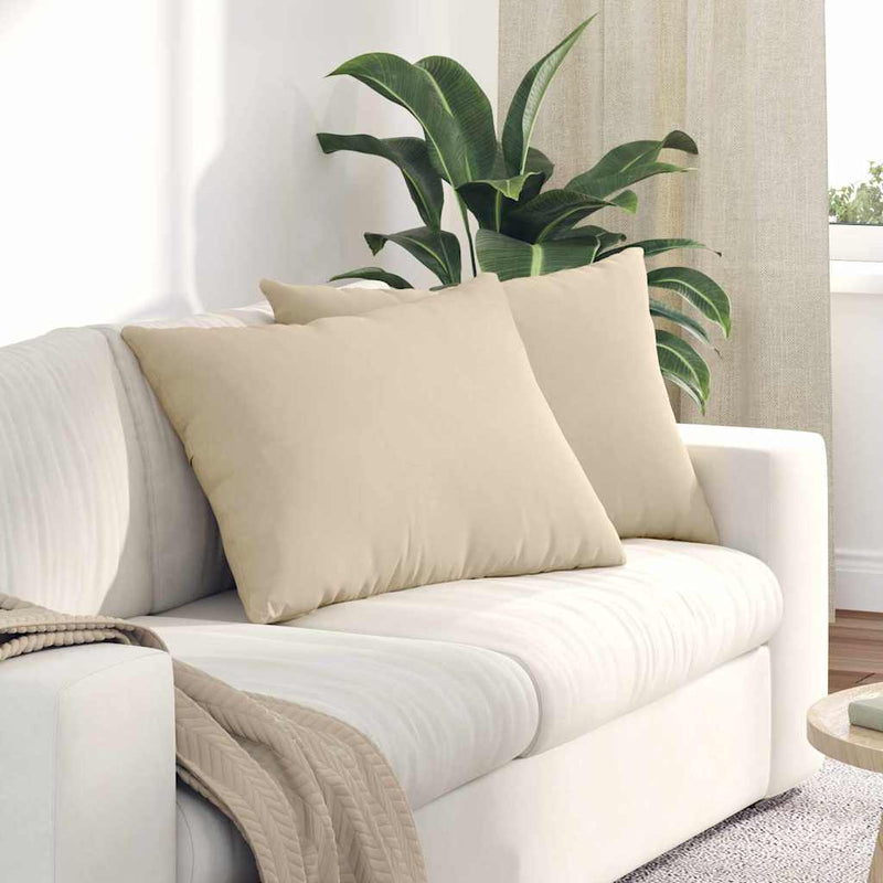 Afbeelding laden in galerijviewer, Vidaxl sofa kussens 2 stuks crème 70 x 50 cm stof

