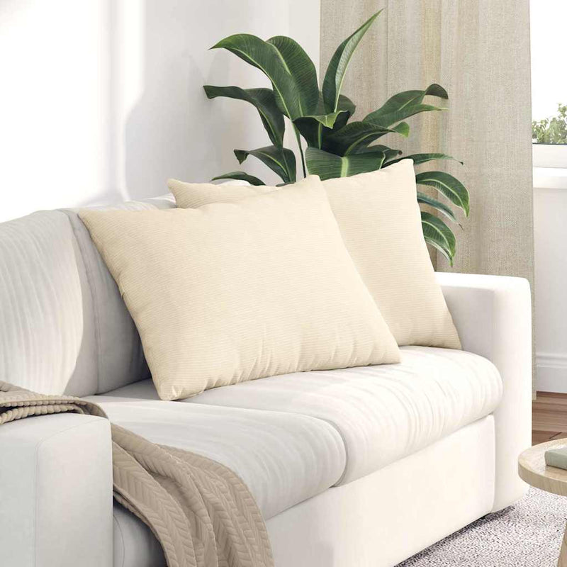 Afbeelding laden in galerijviewer, Vidaxl sofa kussens 2 stuks crème 70 x 50 cm cordstof
