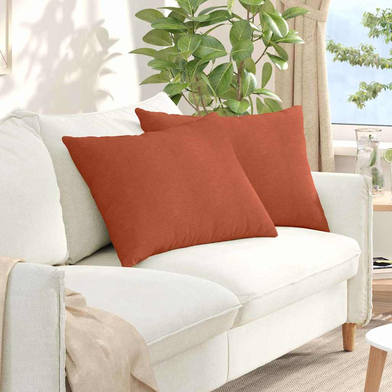 Afbeelding laden in galerijviewer, Vidaxl sofa kussens 2 stuks rood-oranje 70 x 50 cm cordstof
