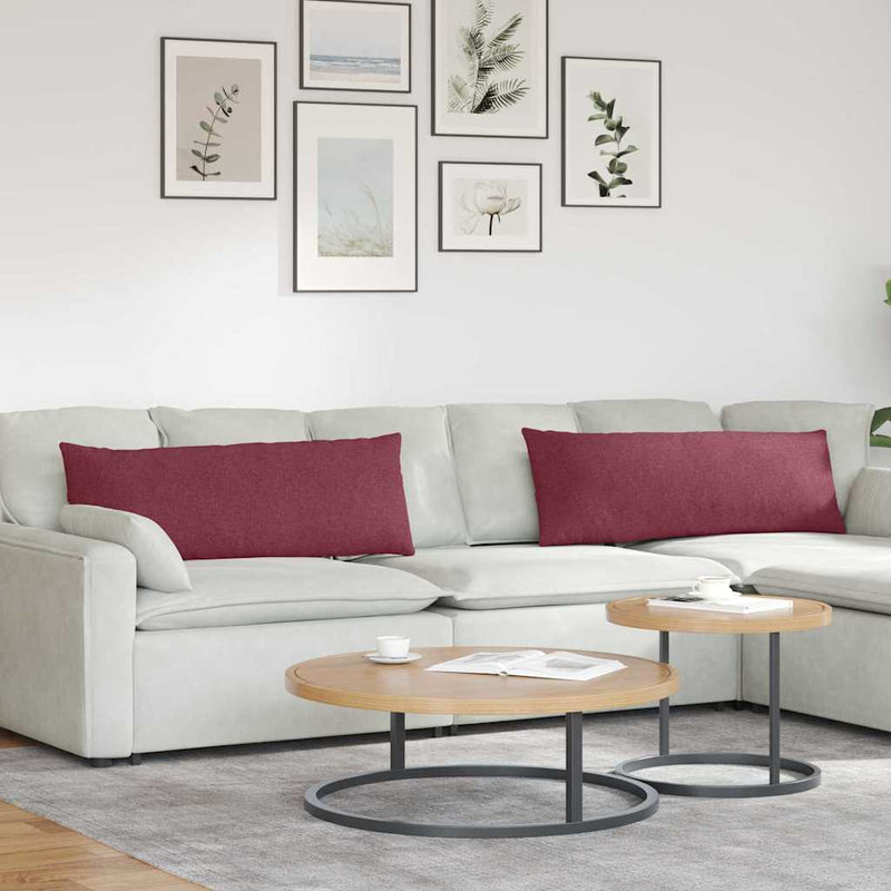Chargez l'image dans la visionneuse de la galerie, Vidaxl sofa kussens 2 pcs wijnrood 120 x 40 cm stof

