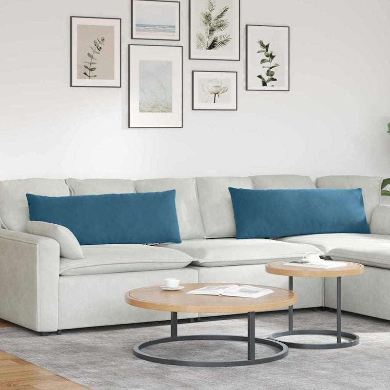 Afbeelding laden in galerijviewer, Vidaxl sofa kussens 2 stuks blauw 120 x 40 cm cordstof
