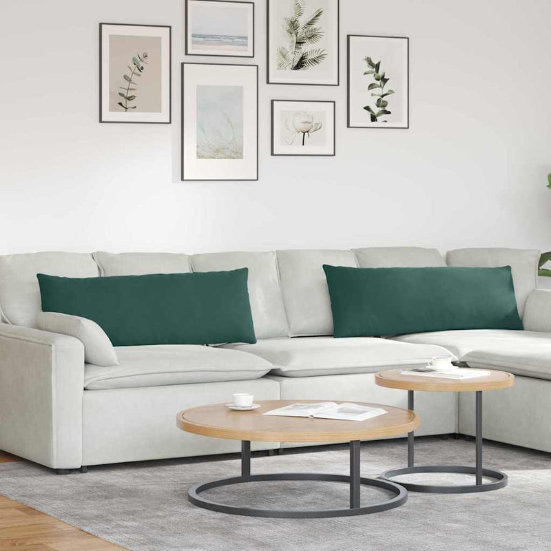 Afbeelding laden in galerijviewer, Vidaxl sofa kussens 2 stuks donkergroen 120 x 40 cm cordstof
