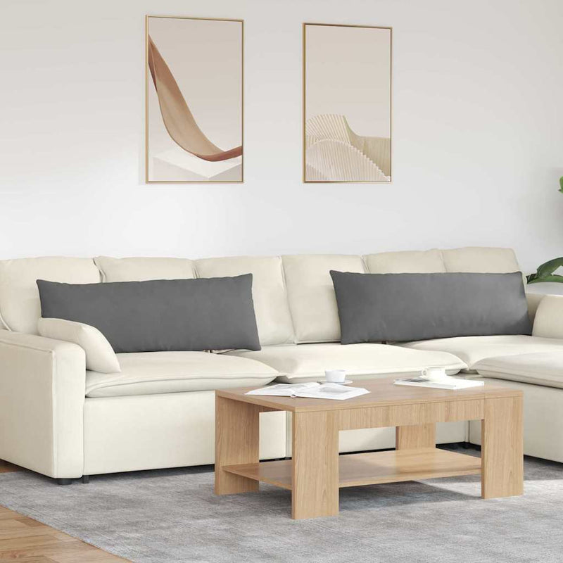 Chargez l'image dans la visionneuse de la galerie, Vidaxl sofa kussens 2 stuks donkergrijs 120 x 40 cm stof
