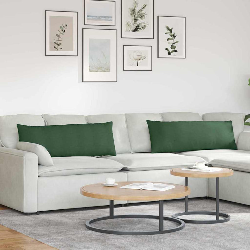 Afbeelding laden in galerijviewer, Vidaxl sofa kussens 2 stuks donkergroen 120 x 40 cm cordstof
