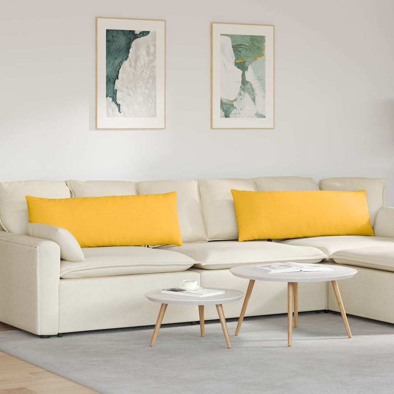 Afbeelding laden in galerijviewer, Vidaxl sofa kussens 2 stuks lichtgeel 120 x 40 cm cordstof
